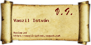 Vaszil István névjegykártya